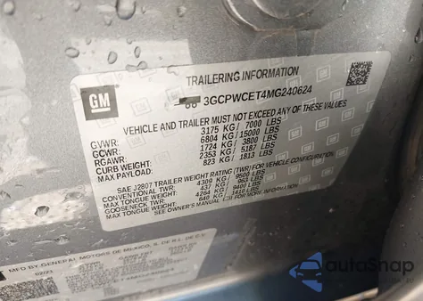 2021 Chevrolet Silverado 1500 2Wd Short Bed Lt из США, поврежденный, VIN 3GCPWCET4MG240624